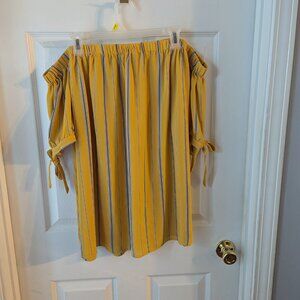 Trende yellow striped top - 3x
